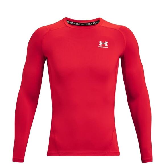Under Armour Men's HeatGear Compression Long-Sleeve T-Shirt, Red, Size Medium - Picture 4 of 5